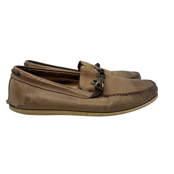John Varvatos USA Leather Driving Loafers Brown Metal Bit Moc Toe‎ Mens 10M main image 4